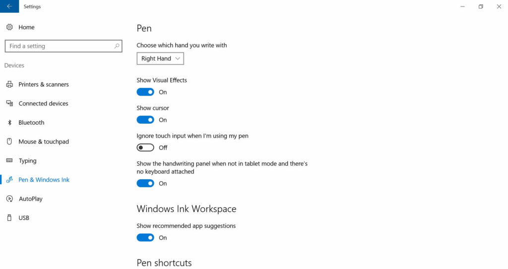 การปรับแต่งปากกาผ่าน Pen Setting
