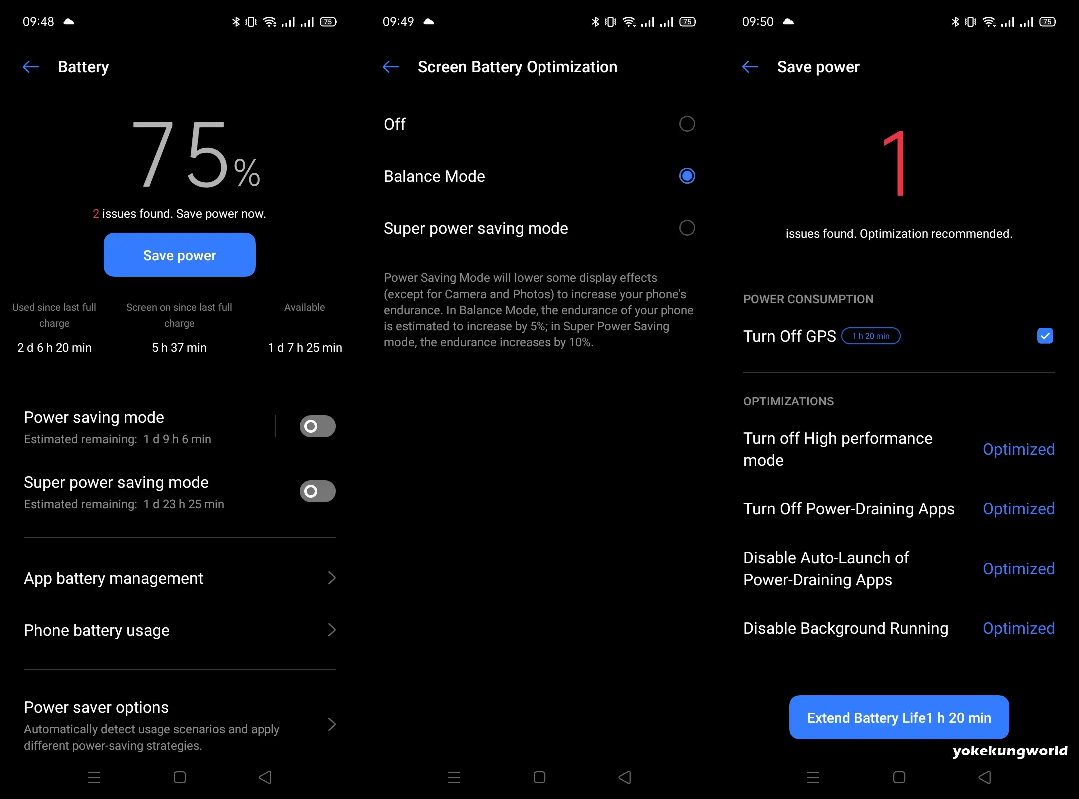Screen Battery Optimization ประหยัดแบตมือถือ