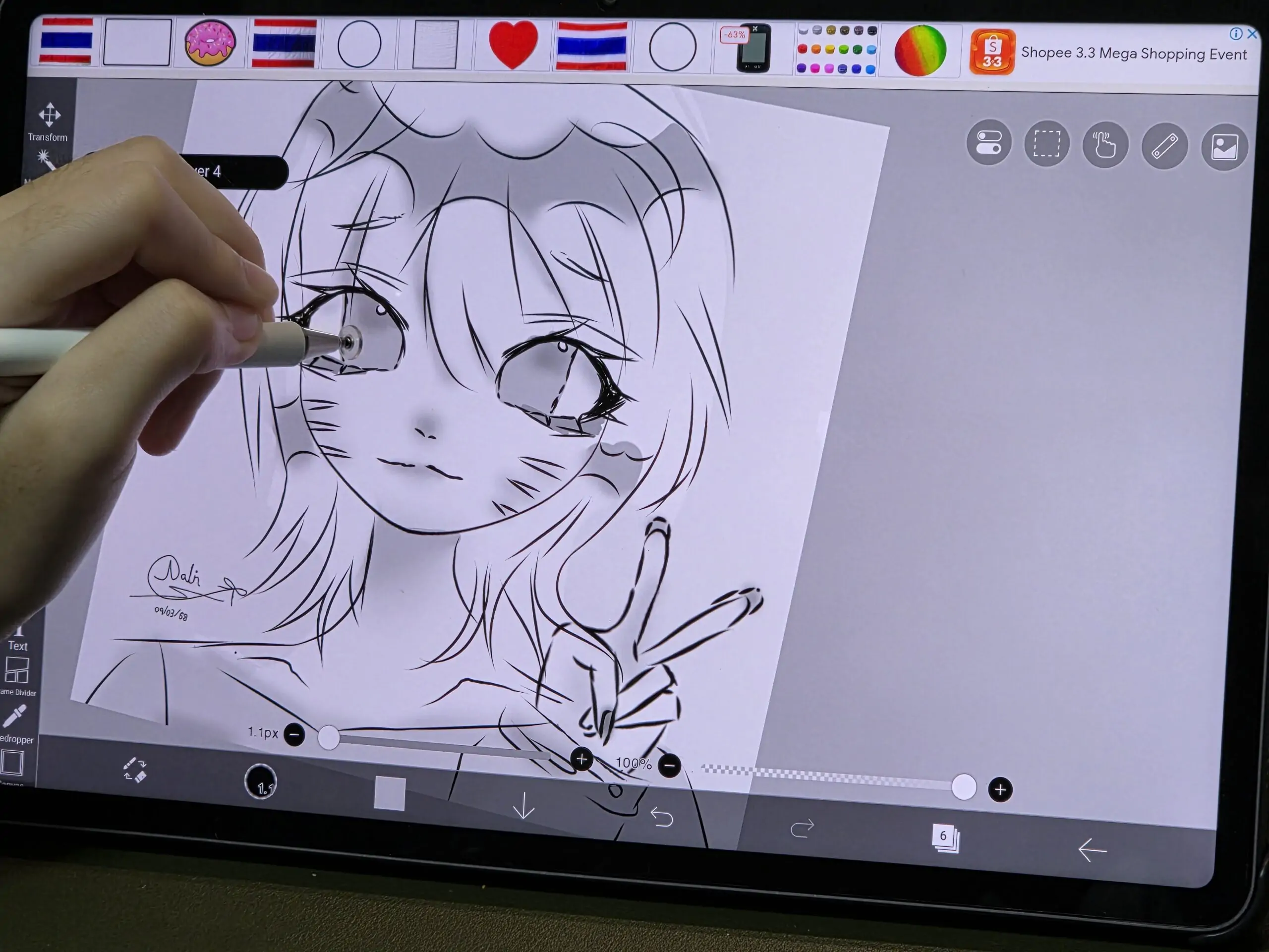 ภาพวาดจากปากกา ALLDOCUBE iPlay 60 Pad Pro