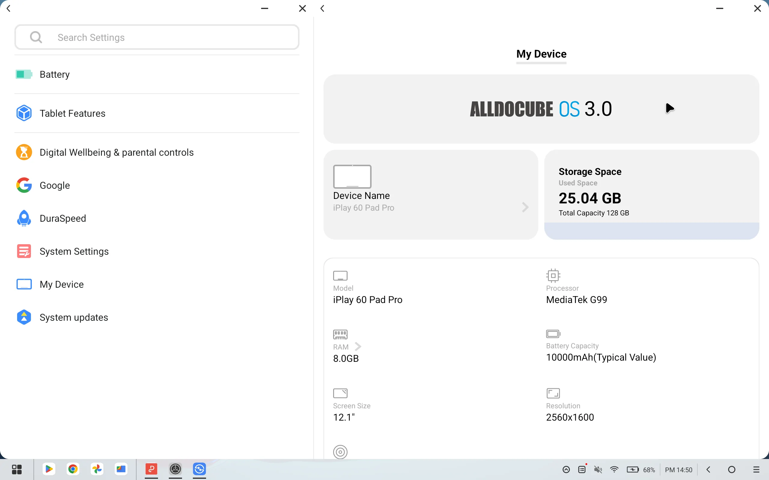 ALLDOCUBE iPlay 60 Pad Pro spec