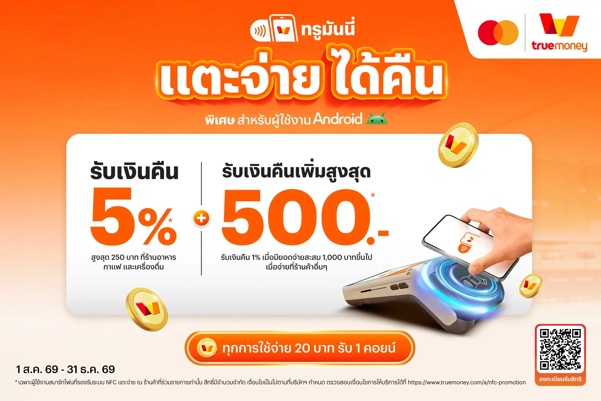 TrueMoney แตะจ่ายได้แล้ว! เตรียมมือถือให้พร้อม จ่ายง่ายเหมือนบัตรเครดิต