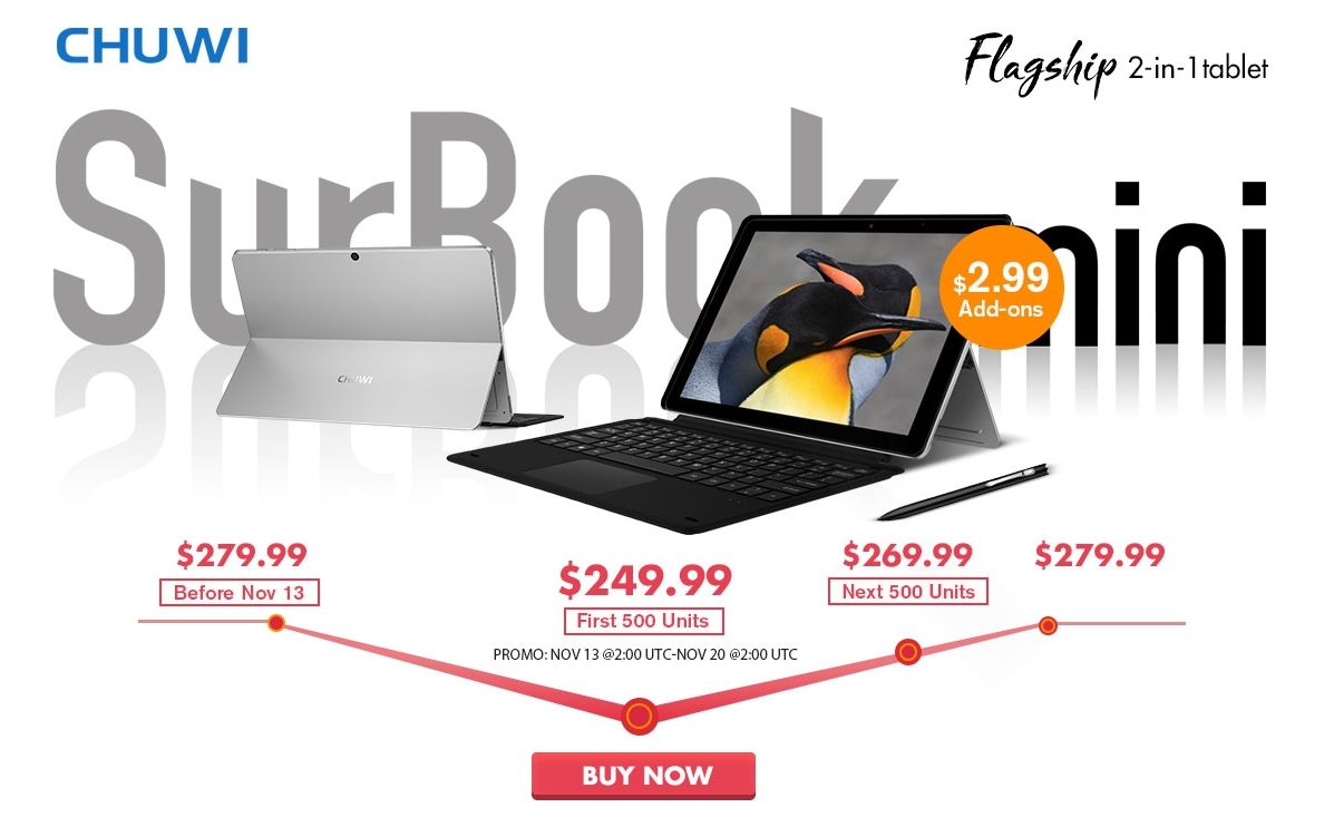 CHUWI SurBook Mini ราคาพิเศษที่ Gearbest 13 – 20 พฤศจิกายนนี้เท่านั้น