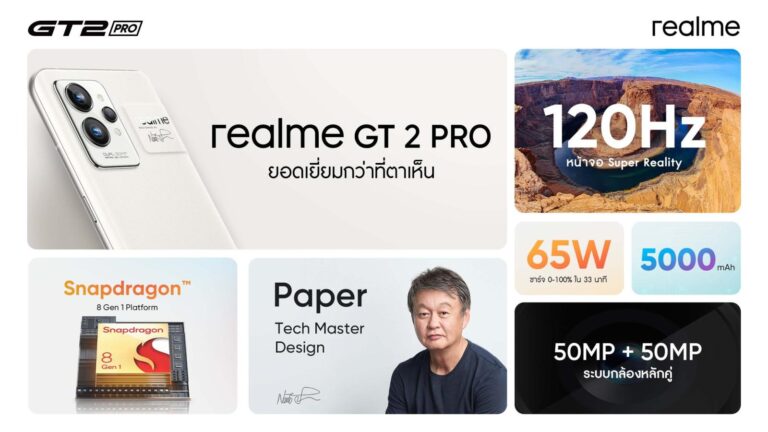 Realme GT 2 Pro มือถือเรือธงที่พร้อมผงาด อวดโฉมมือถือรักษ์โลก ดีไซน์สวย สุดทุกด้าน เพื่อทุกคน ในงบสองหมื่นต้น