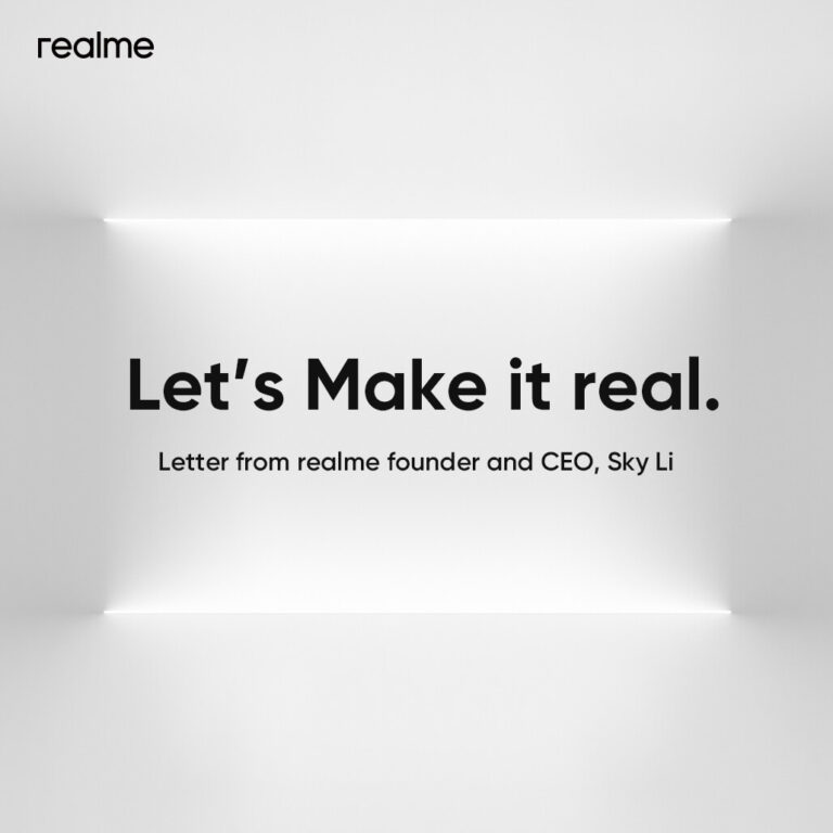 เปิดผนึกจดหมายจาก Sky Li ผู้ก่อตั้งและประธานเจ้าหน้าที่บริหาร realme “Let’ Make it real”
