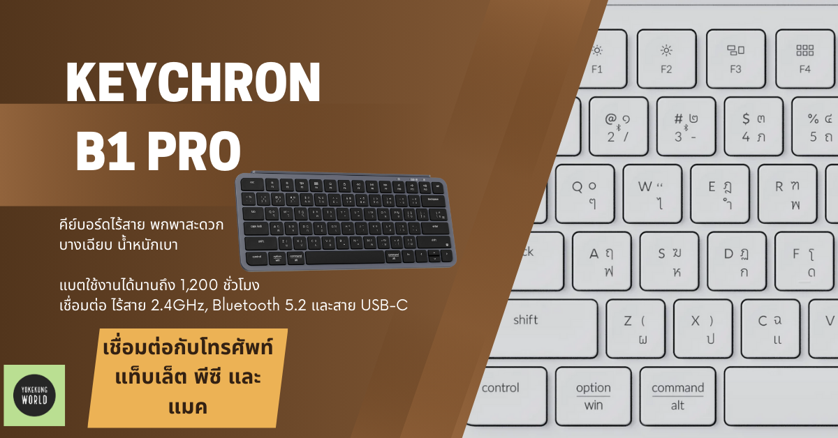 ป้ายยาคีย์บอร์ดพกพา บางเฉียบ ปรับแต่งได้ไม่ง้อแอป Keychron B1 Pro