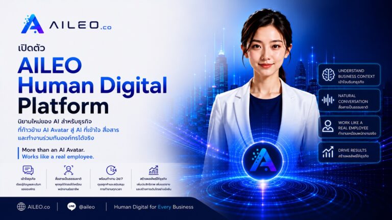 ลีโอกัส เปิดตัวแพลตฟอร์ม AILEO ชูเทคโนโลยี Human Digital สร้างพนักงานดิจิทัลประจำองค์กร