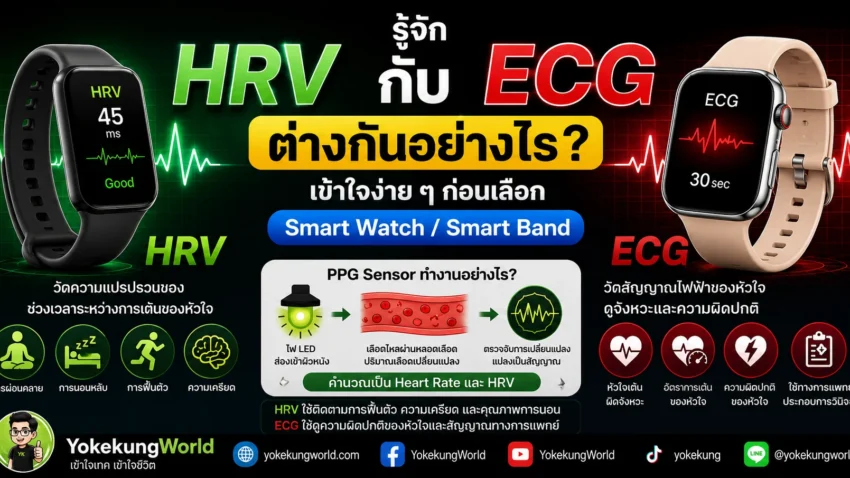 รู้จัก HRV กับ ECG ต่างกันอย่างไร? เข้าใจง่าย ๆ ก่อนเลือก Smart Watch / Smart Band