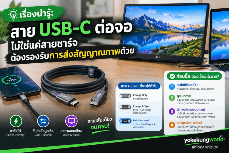 สาย USB-C ต่อจอ เลือกอย่างไร? เช็กก่อนซื้อ